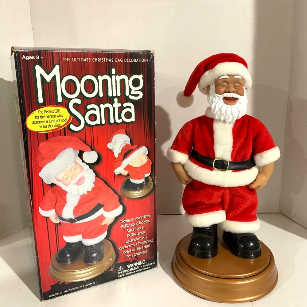 Vintage  Mooning Santa Animated Talking Drops Pants Works